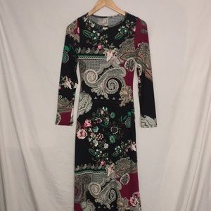 24Seven Comfort Long-Sleeve Side slit maxi dress